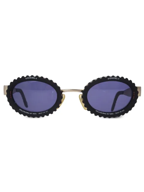 CHANEL Pre-Owned 1990-2000 oval-frame sunglasses Black SU1050690405