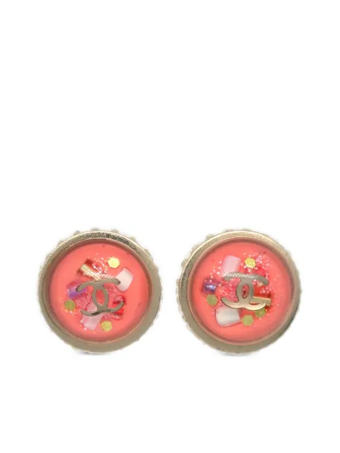 CHANEL Pre-Owned 2009 CC stud earrings Pink PI09C
