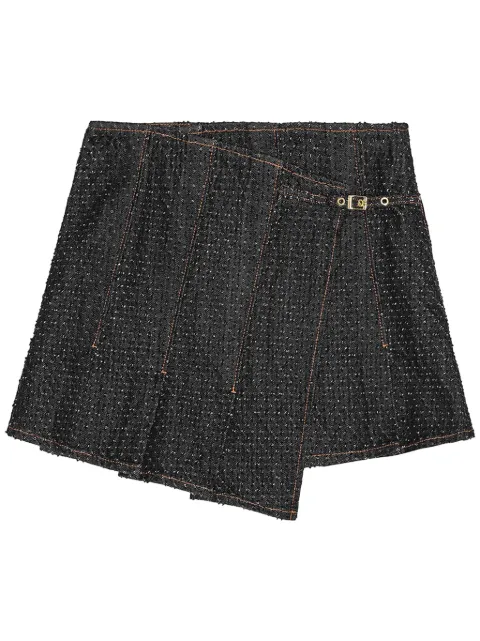 GANNI wrap denim mini skirt Black J1618