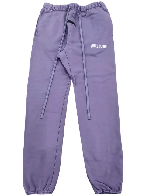 FEAR OF GOD ESSENTIALS slogan-print track pants Purple 130BT244787F