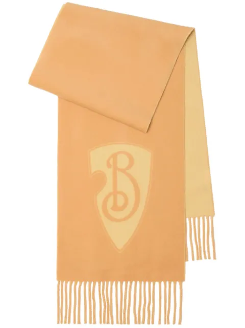 Burberry B Shield fringed scarf Orange 8100030