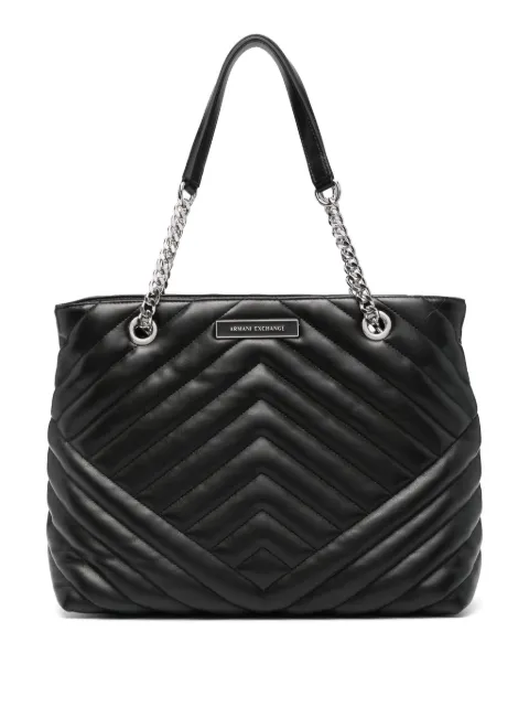 Armani Exchange matelassé-effect tote bag Black 9491564R742