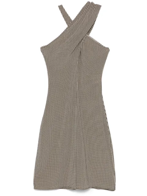 Courrèges criss-cross jersey mini dress Neutrals 324JRO459PR0078