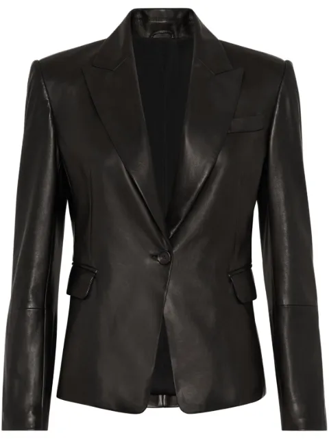 Brunello Cucinelli leather blazer Black MPNGI209XC101