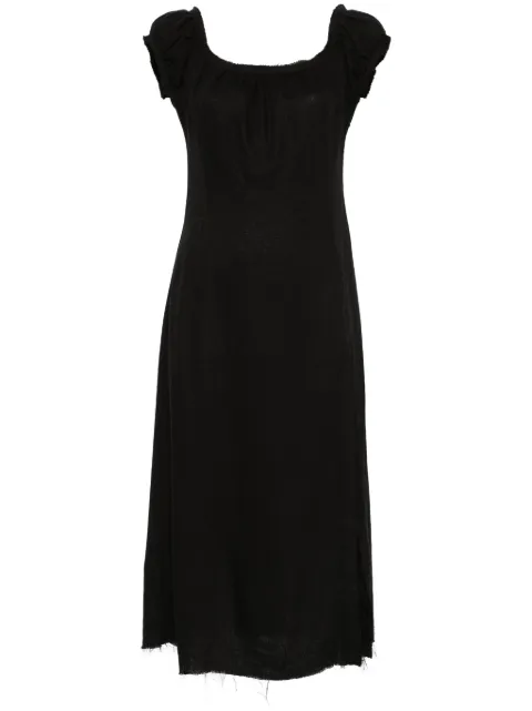 Elena Velez frayed midi dress Black EV049Y0030