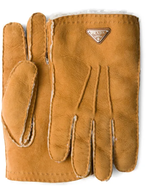 Prada suede gloves Brown 2GG0052C5A