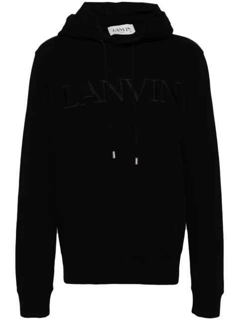 Lanvin logo-embroidered hoodie Black RMH12310J210