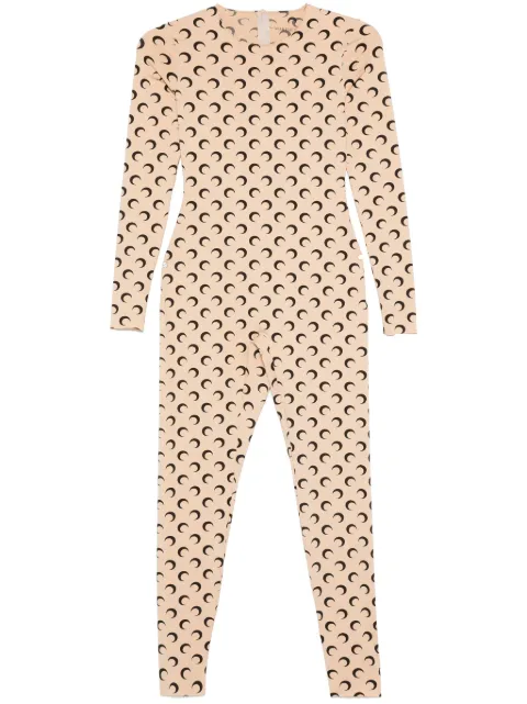 Marine Serre recycled jersey Moon catsuit Neutrals WJS002ACJER0001