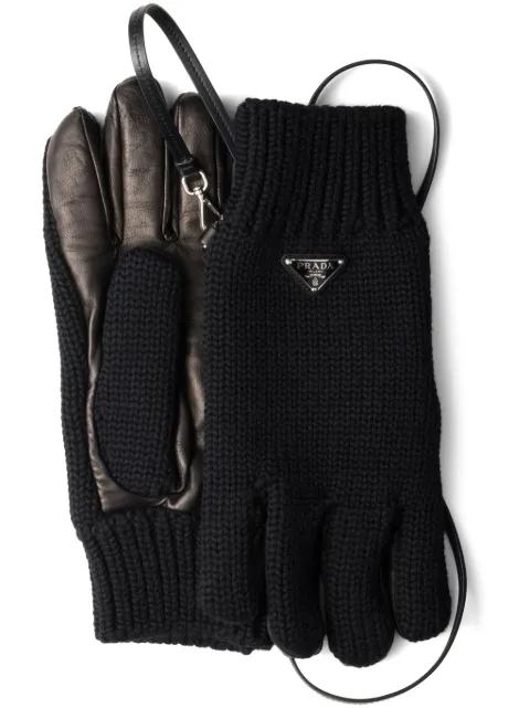 Prada panelled gloves Black 2GG1892DZL
