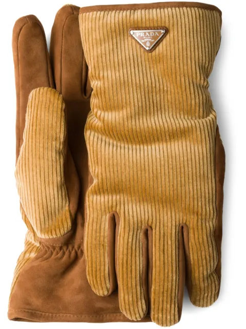 Prada corduroy gloves Brown 2GG17913I4