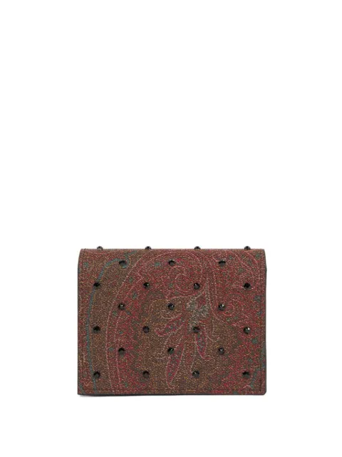 ETRO rhinestone paisley bi-fold wallet Brown WP2D0008AE227