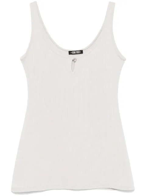 Elena Velez fine-ribbed mini dress Neutrals EV001Y003