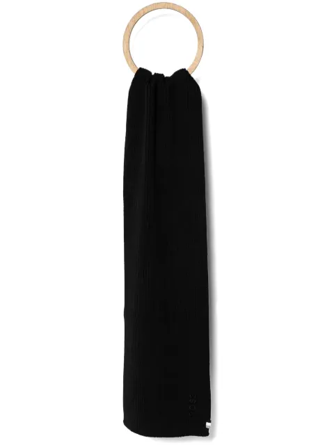 BOSS ribbed-knit scarf Black 50522441