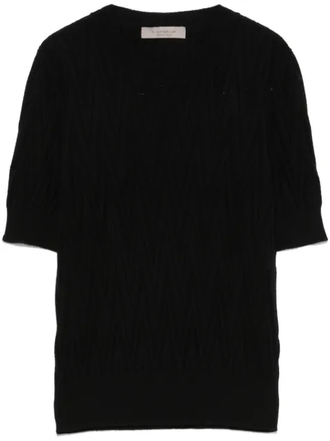 D.Exterior chevron-knit sweater Black 59406