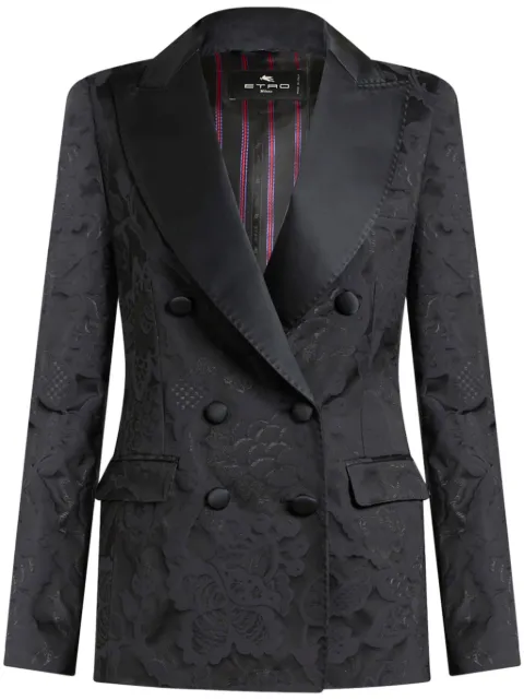 ETRO double-breasted jacquard blazer Black WRCA001099TJEB5