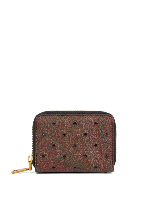 ETRO rhinestone paisley wallet Brown WP2D0007AE227
