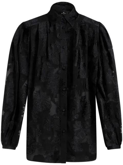 ETRO fil-coupé effect chiffon shirt Black WRIA004799TJD45