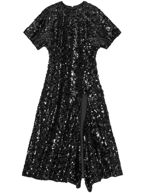 GANNI sequinned velvet dress Black T4044