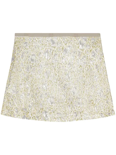 GANNI metallic cloqué mini skirt Gold W0038