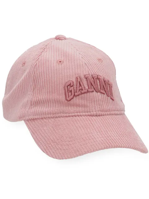 GANNI corduroy cap Pink A6430