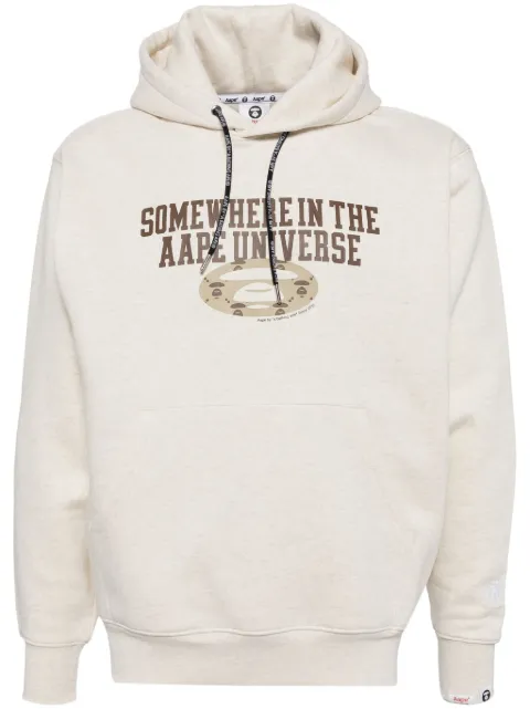 AAPE BY *A BATHING APE® logo-print hoodie White ASWB342XAN