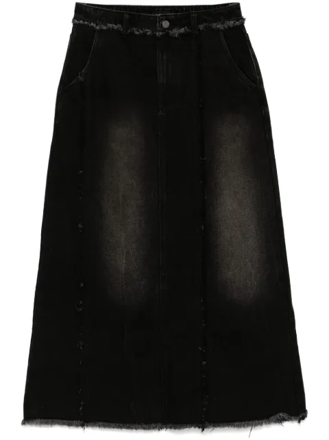 tout a coup distress denim skirt Black M127BF4