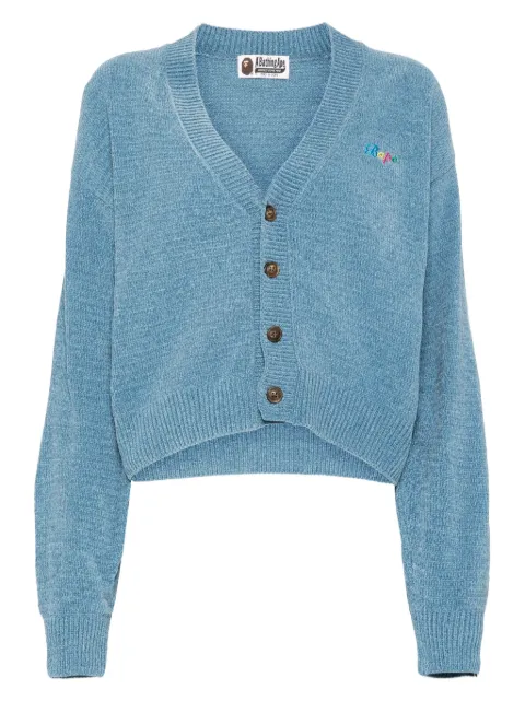 A BATHING APE® logo embroidery cardigan Blue 001KNK802002L