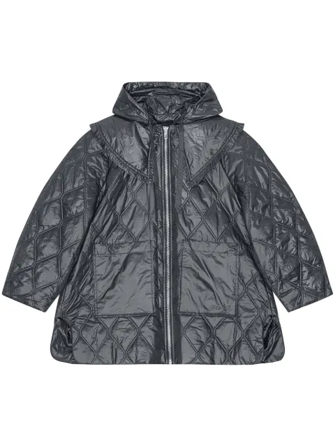 GANNI quilted puffer jacket Blue W0170