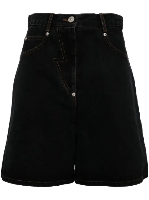 pushBUTTON logo patch denim shorts Blue PB2440009W