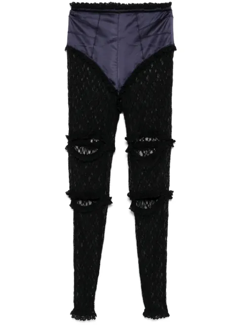 pushBUTTON laced skinny trousers Black PB2440309W