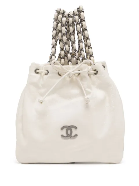 CHANEL Pre-Owned 2007 twin-chain mini tote bag White CHANEL2007DUALSIDEMINITOTE
