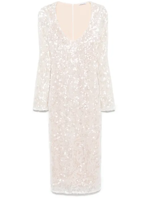 Patrizia Pepe sequin-embellished midi dress White 2A2862A495