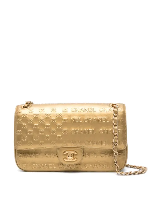 CHANEL Pre-Owned 2.55 Signature Paris-Dallas shoulder bag Gold CHANELSIGNATURE