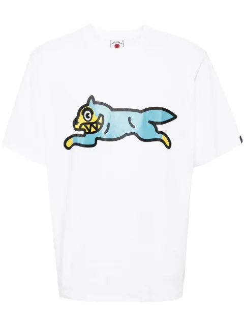 ICECREAM running dog-print cotton T-shirt White IC24236