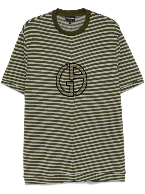 Giorgio Armani flocked-logo T-shirt Green GM000244TE115832