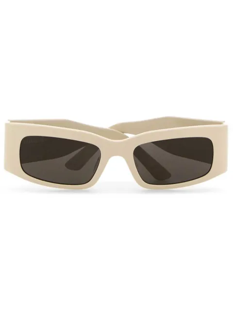 Balenciaga Eyewear logo-print rectangle-frame sunglasses Neutrals 773507T0039