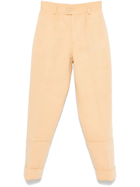 Papa Oppong metallic-threading trousers Brown POSS2506