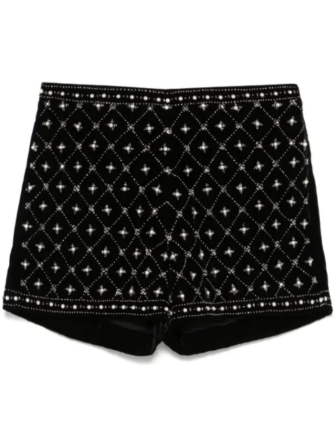TWINSET embellished velvet shorts Black 242TT2242