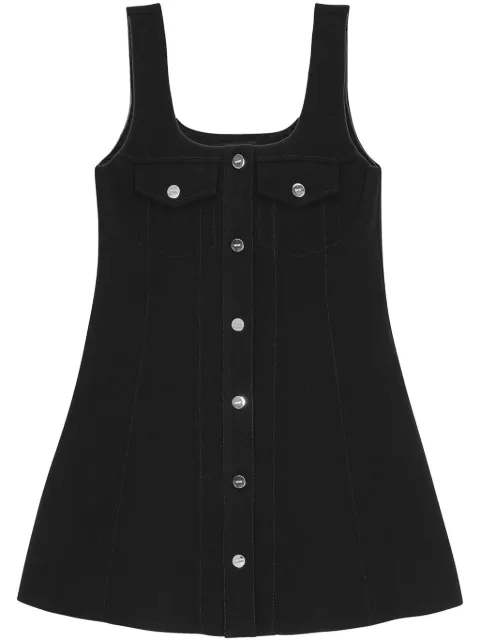 GANNI press-stud fastening mini dress Black W0187