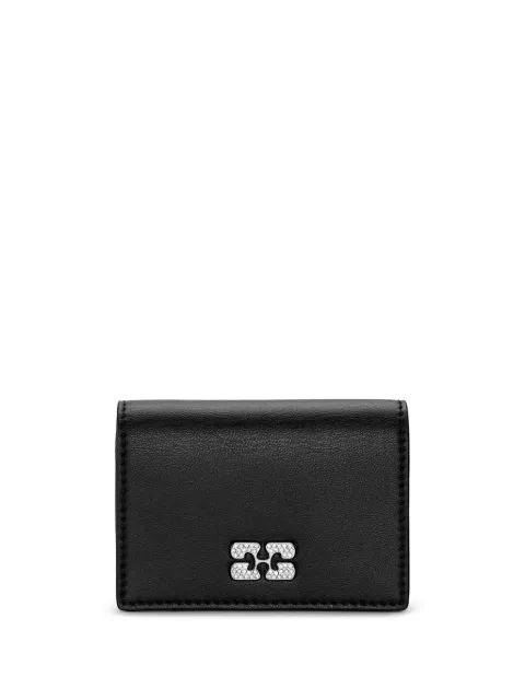 GANNI Bou flap card holder Black A6395