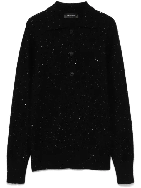 Fabiana Filippi sequin-embellished polo sweater Black MAD224F534D2960000