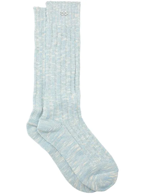 GANNI ribbed socks Blue A6468