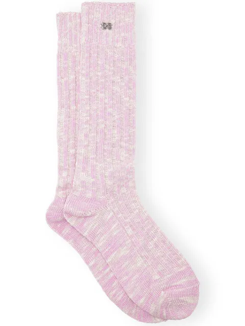 GANNI ribbed socks Pink A6412