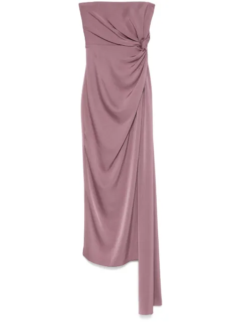 Alex Perry twist-detail satin midi dress Purple D1338PF24
