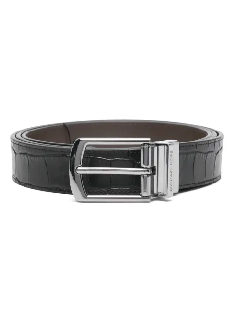 Michael Kors crocodile-embossed reversible belt Black 39F4LBLY1K