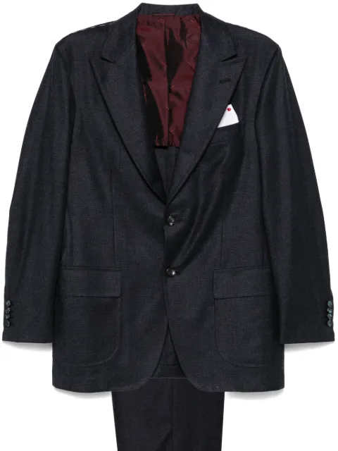 Kiton checkered suit Blue UA862K0127E20000