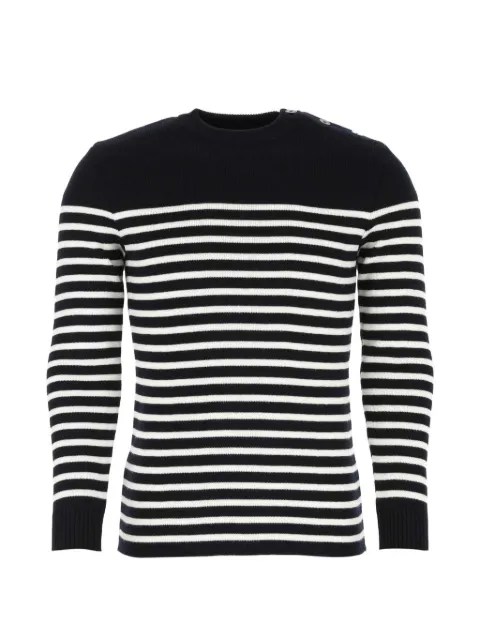 Saint James Rochefort button striped jumper Blue 0619