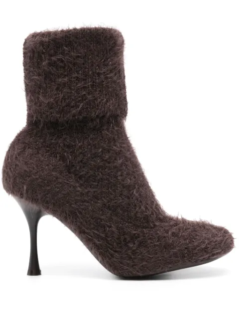 Gianvito Rossi 85mm knitted ankle boots Brown G7296785LACKSP