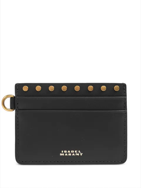 ISABEL MARANT Oskan leather card holder Black MP0059FAB4C17M