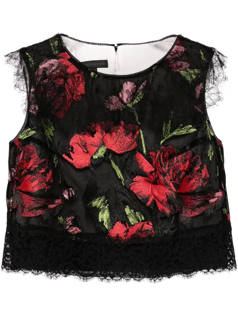 SHIATZY CHEN Libre Collection floral embroidery top Black 640584